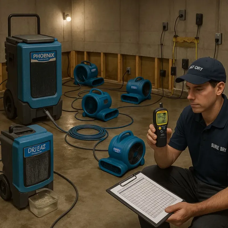 Structural Drying and Dehumidification process in Camden, DE